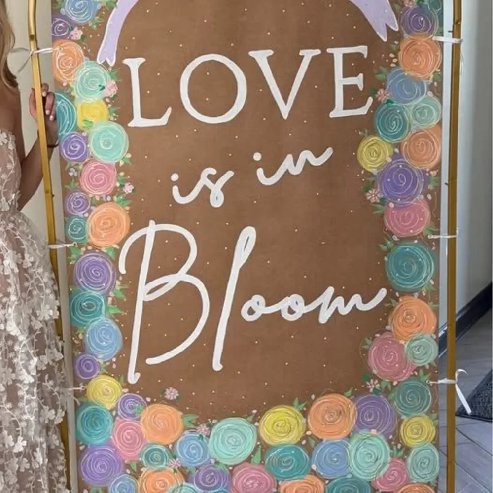 Hand Painted Banner LOVE Is In BLOOM Bridal Shower
